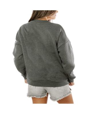 Women's Charcoal Jacksonville Jaguars Oversized Long Weekend Premium Fleece Drop Shoulder Pullover Sweatshirt