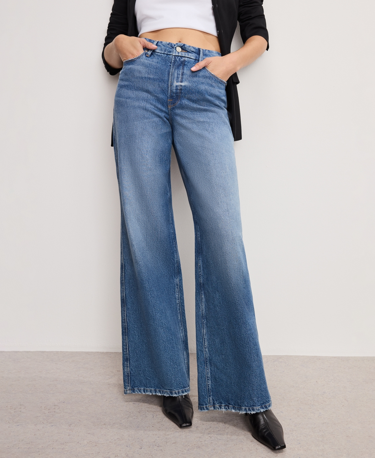 Good American Women's Good Wide Leg High-rise Jeans, Regular And Plus In Purple