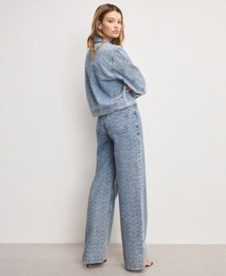 Women's Good Wide Leg Mid-Rise Denim Jeans, Regular and Plus Size