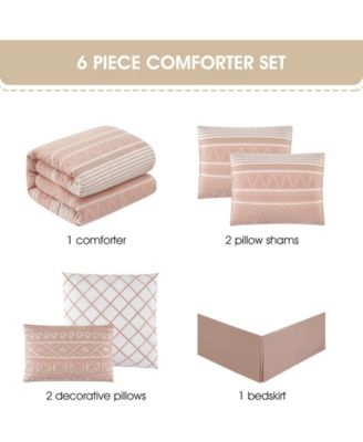 Cleluya Cotton 6-Pc. Comforter Set, Queen