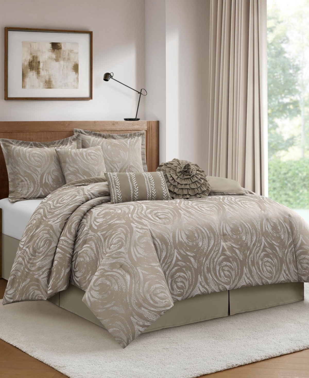 Stratford Park Alameda Floral 7-pc. Comforter Set, King In Brown