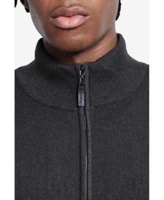 Men's Full Zip Mock Neck Sweater