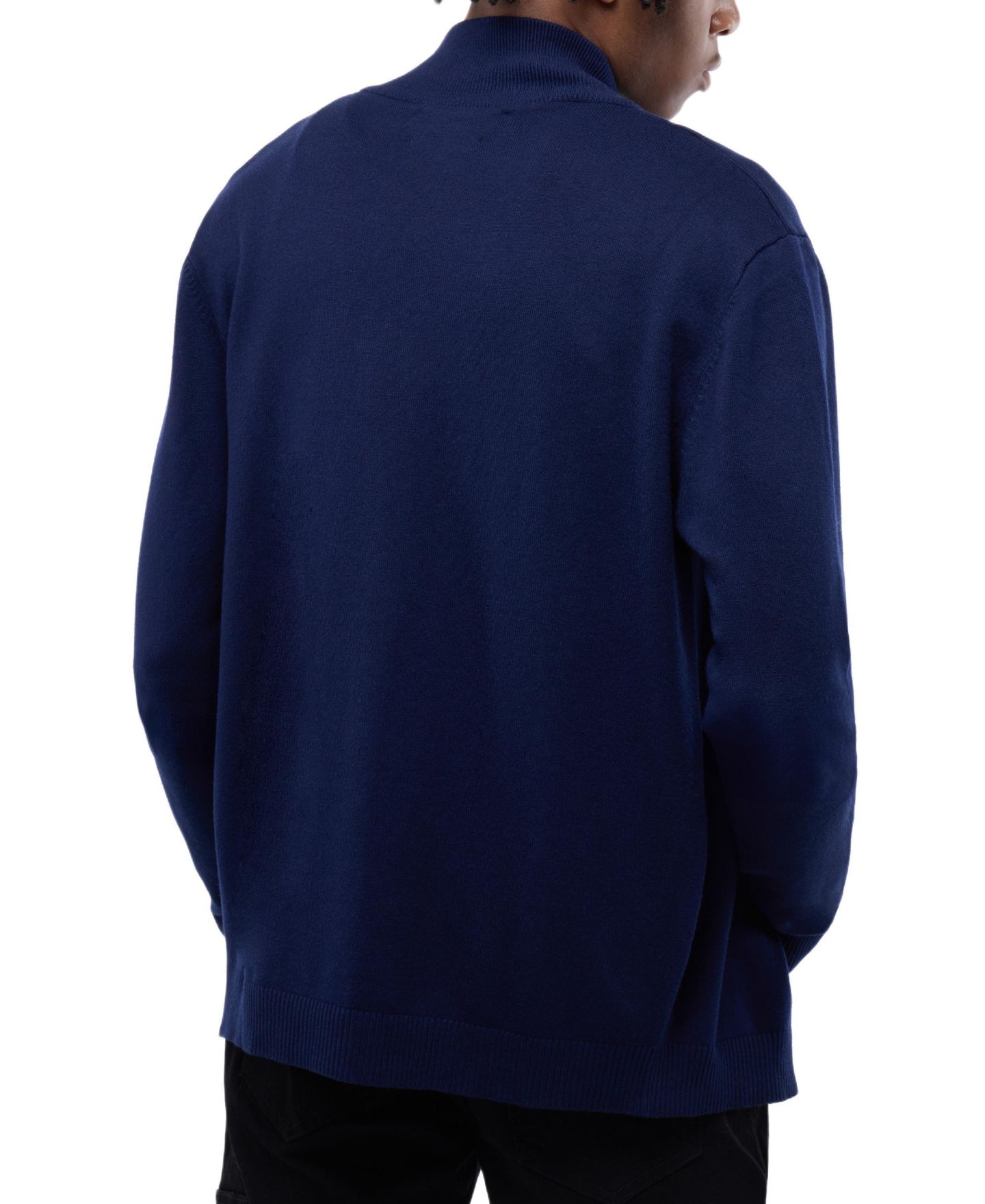 Мужской свитер XRAY X RAY Full Zip Mock Neck, цвет: Тёмно-синий — фото 2