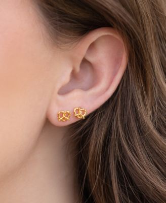 Gold Plated Knot Your Average Pretzel Stud Earrings