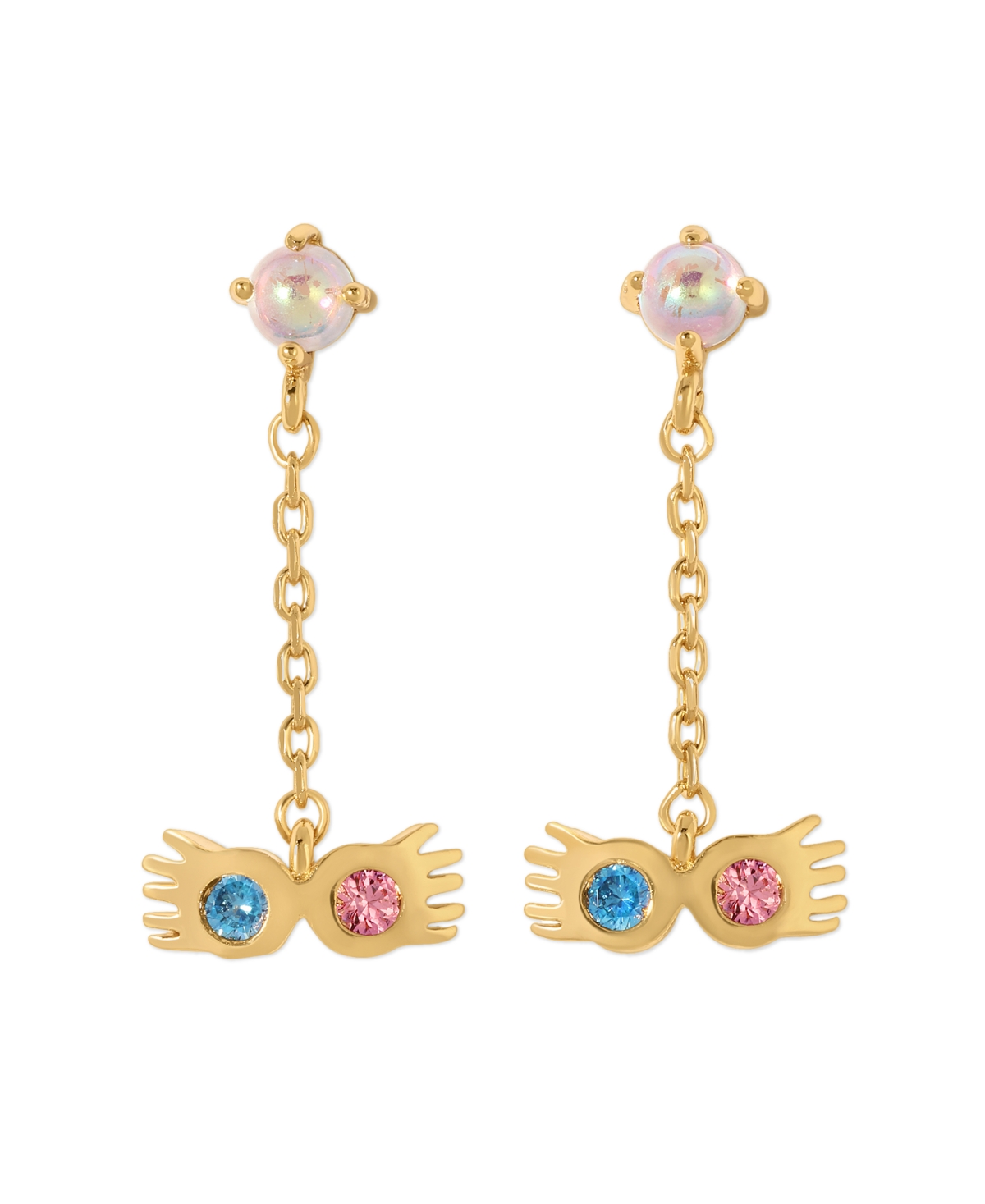 Girls Crew Harry Potter Luna Lovegood Crystal Gold Plated Dangle Earrings In Gold