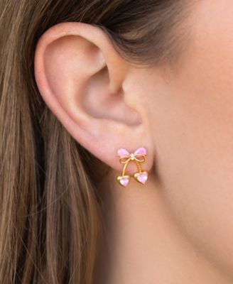 Crystal Post Back Cherry Pie Earrings