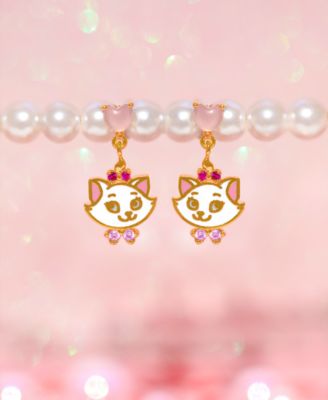 Crystal Enamel Disney The Aristocats Marie Dangle Earrings