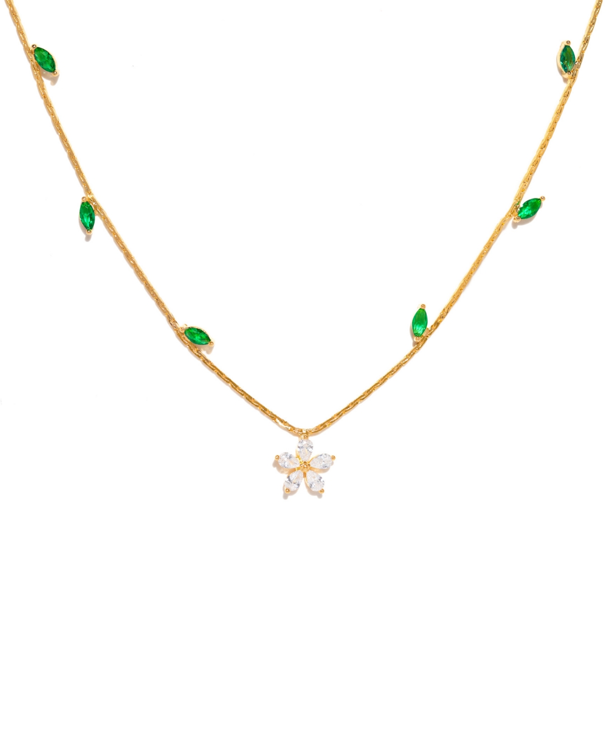 Girls Crew Crystal Fresh Bloom Gold Plated Necklace