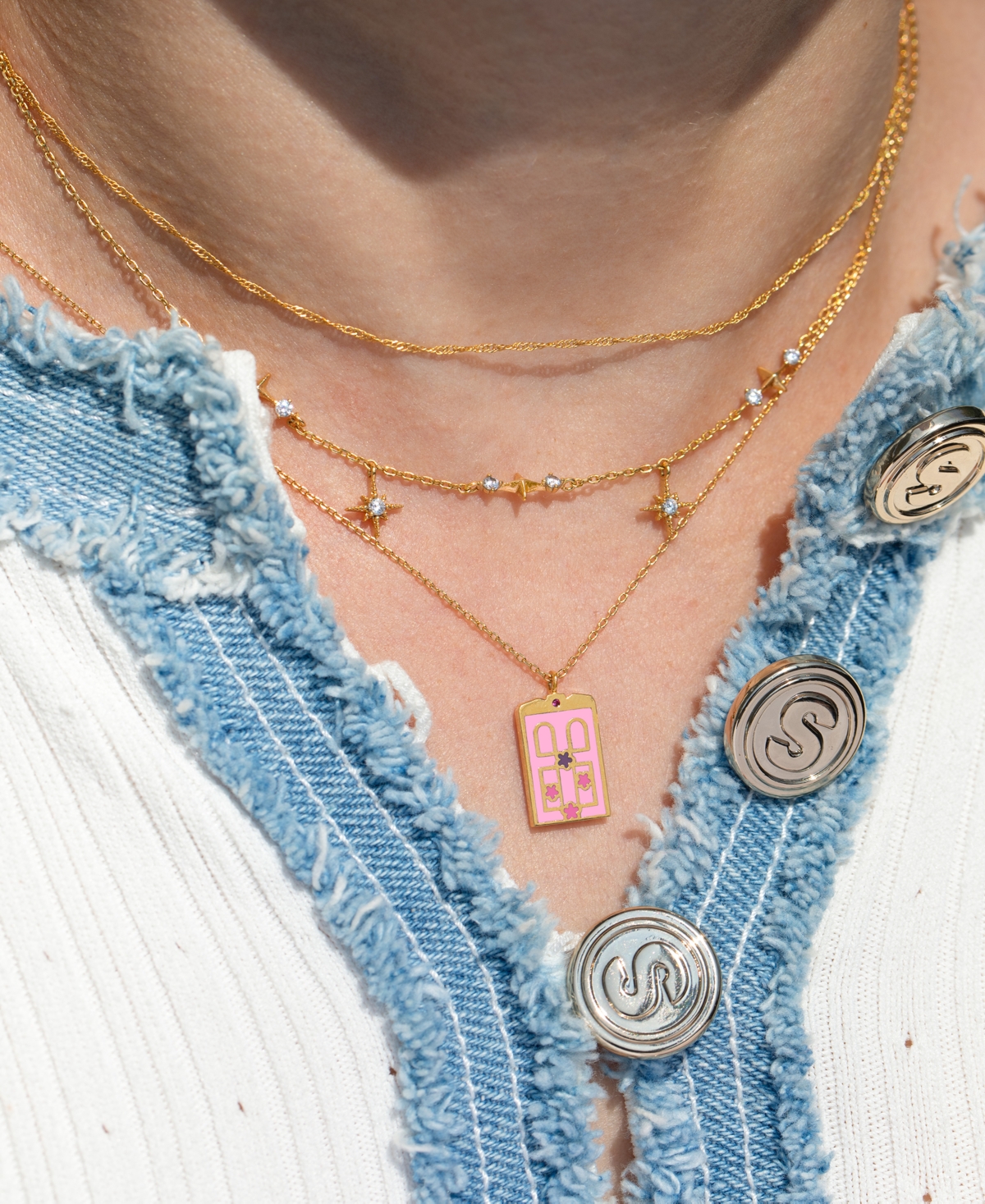 Girls Crew Enamel Pixar Monsters Boo's Gold Plated Door Necklace