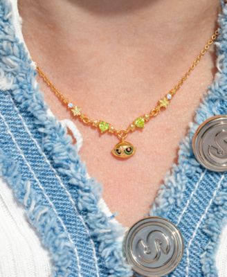 Crystal The Powerpuff Girls Gold Plated Buttercup Necklace