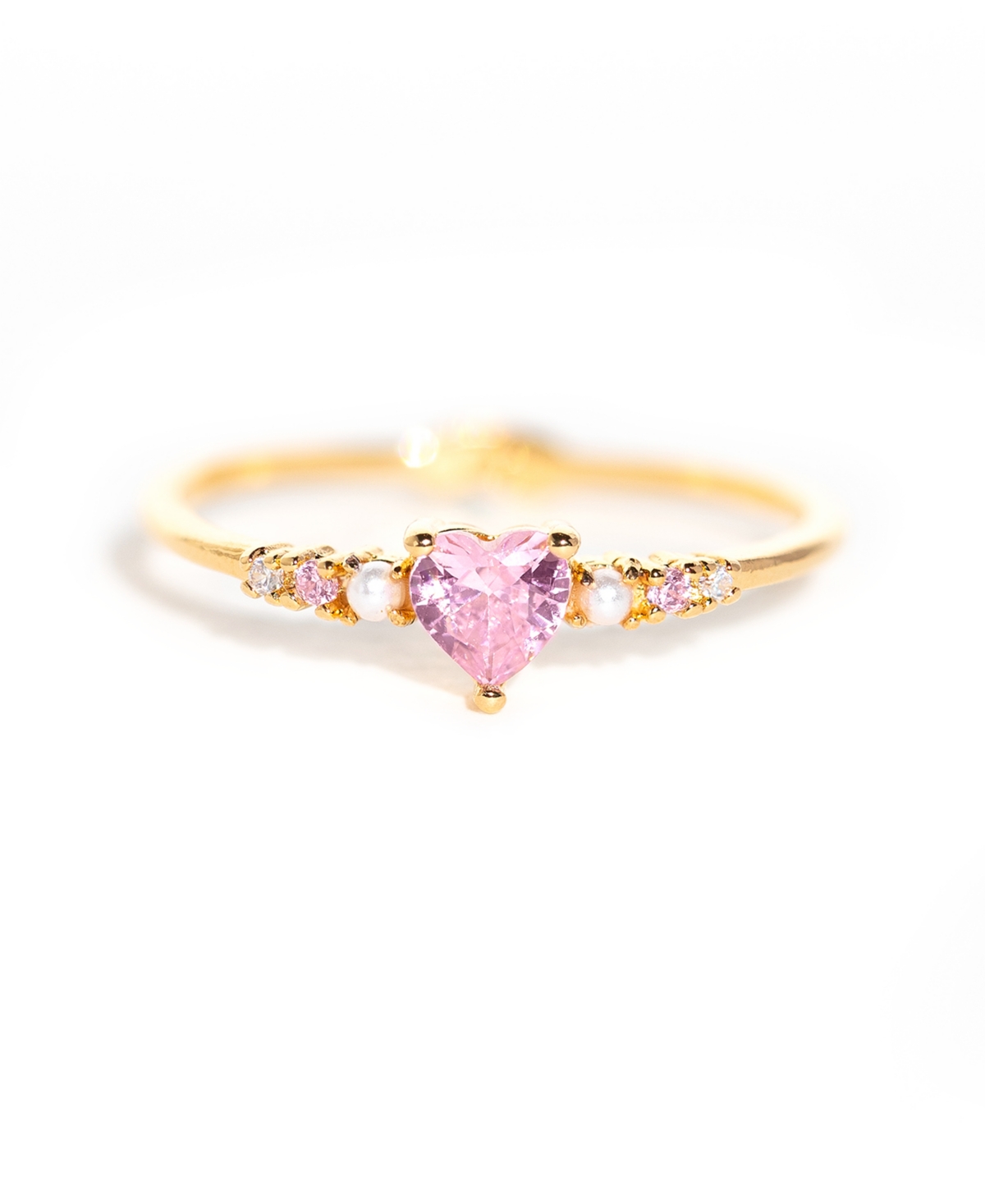 Girls Crew Golf Plated Crystal Heart Is Full Rings In Gold