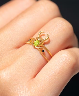 Crystal Gold Plated Marvel Studios Loki God of Stories Ring Set