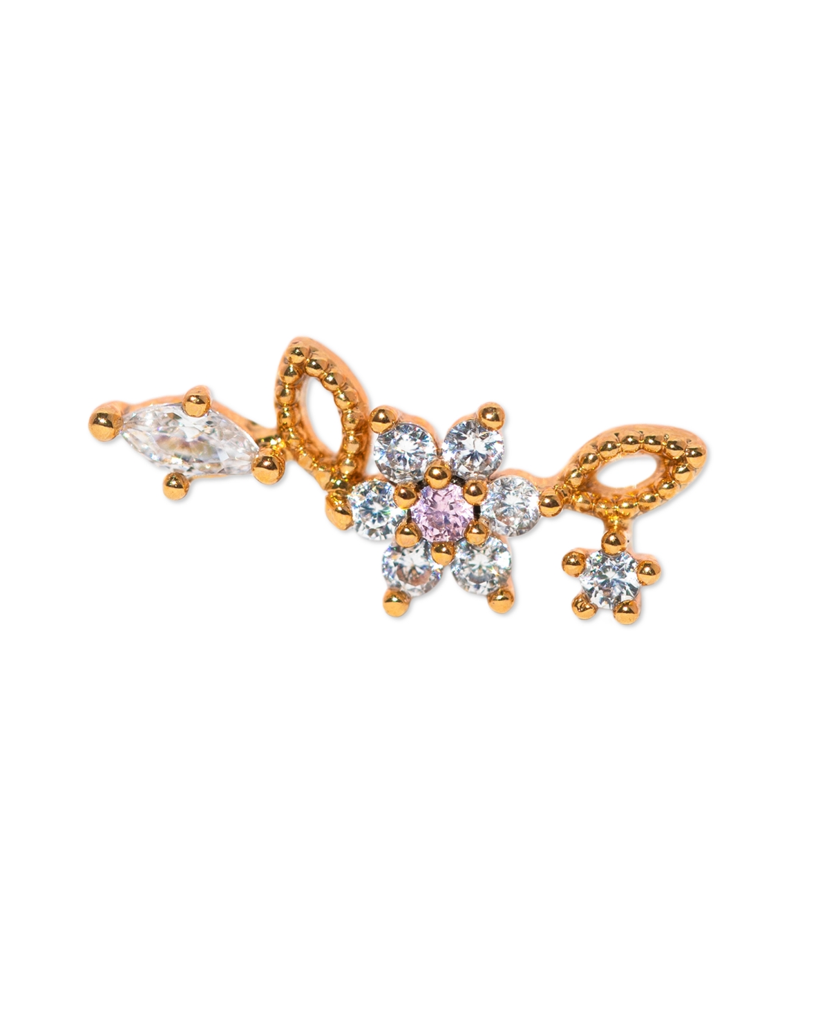 Girls Crew Gold Plated Sparkle Flower Crystal Piercing Style Earrings In Gold