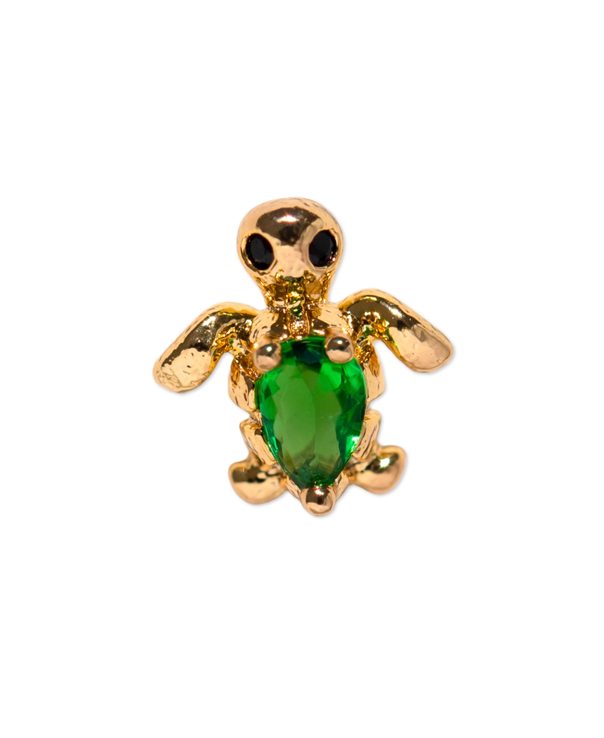 Girls Crew Gold Plated Tiny Turtle Crystal Piercing Style Earrings In Gold