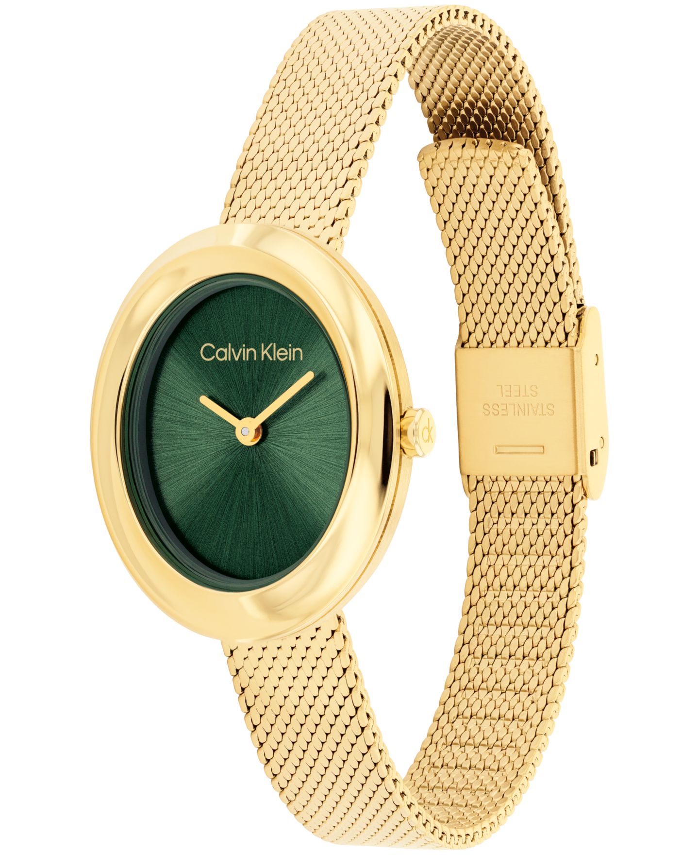 Женские часы Calvin Klein Twisted Bezel Gold Tone Stainless Steel Bracelet Watch, 24mm — фото 2