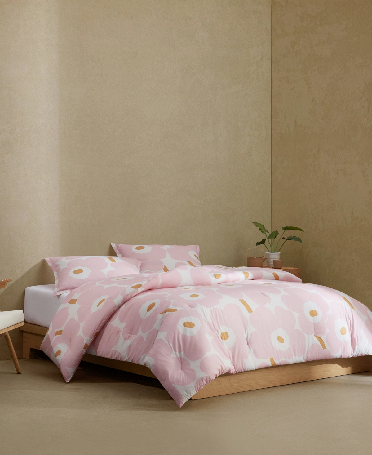 Marimekko Unikko Cotton 3-pc. Duvet Cover Set, King In Pink