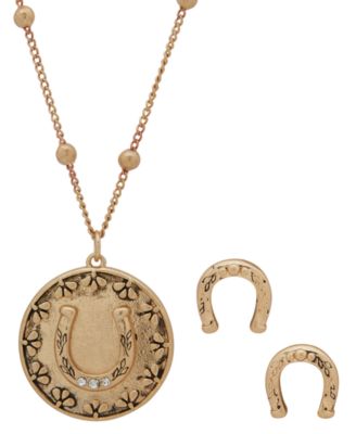 Yellowstone - 2-Pc. Horseshoe Pendant Necklace and Stud Earrings Gift Set