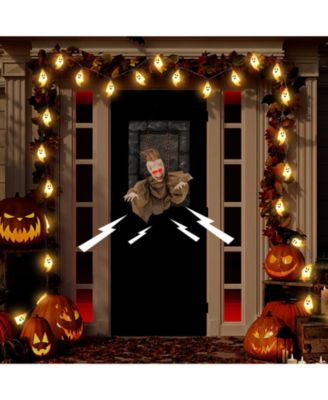 Halloween Hanging Animated Zombie Prisoner Decoration Glowing Eye Indoor Outdoor