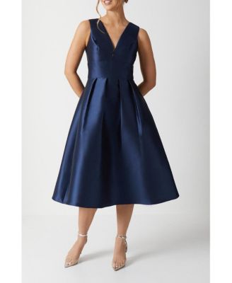 Women's Twill Midi Bridesmaid Dress