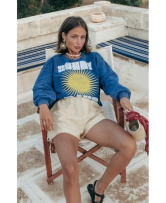 Women's Sunny Days Acid Wash Dropped Shoulder Sweat