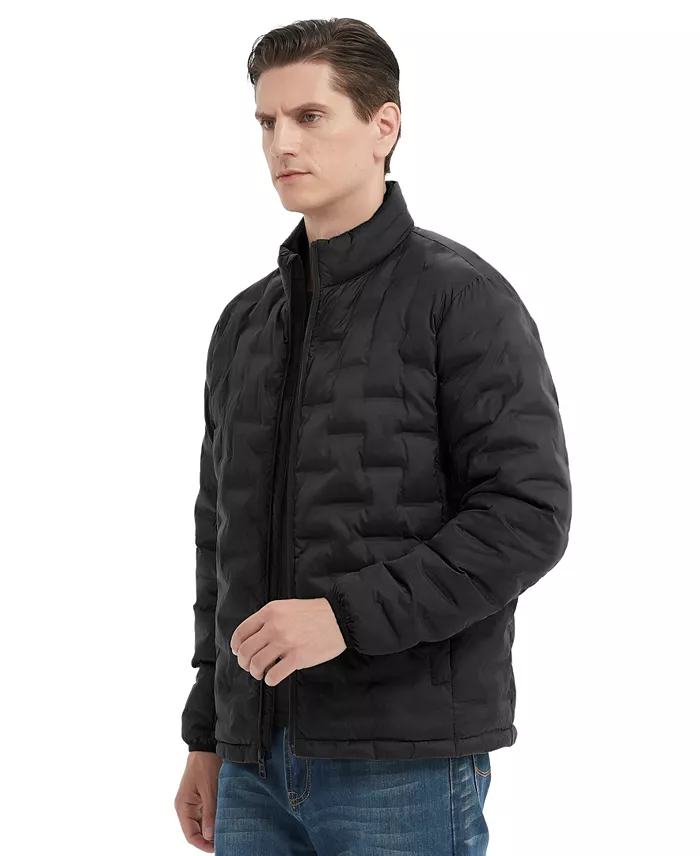 Men's Stand Collar Lightweight Warm Cube Jacket - thumbnail 10