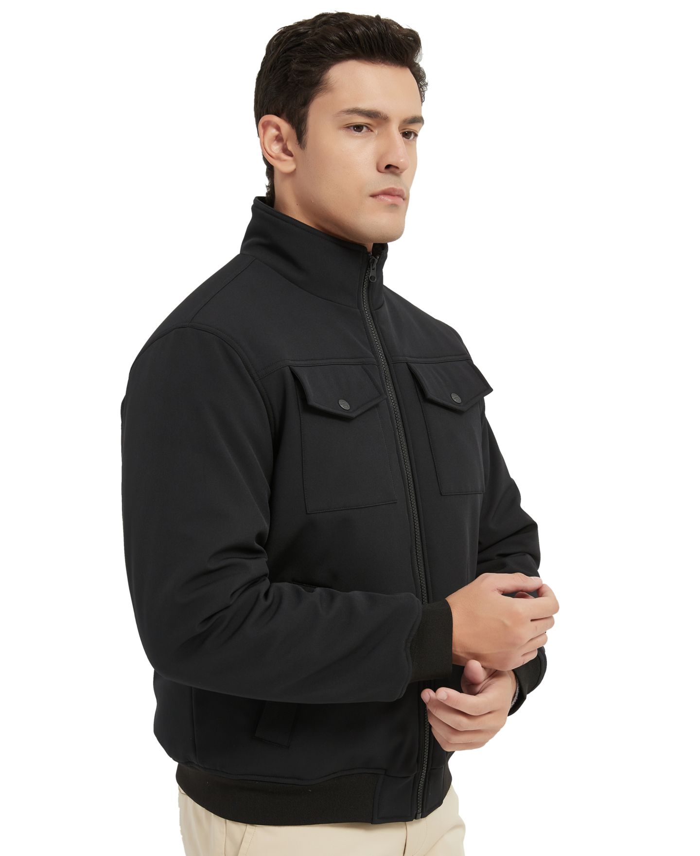 Мужская куртка Hawke & Co. Stand Collor Softshell Utility Bomber, цвет: Чёрный — фото 2