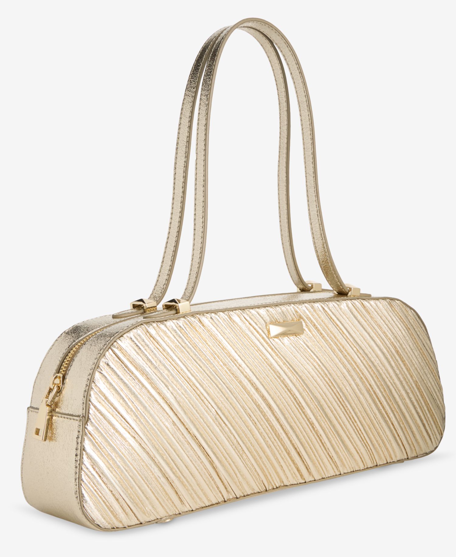 Nedda Rushed Metallic Satchel