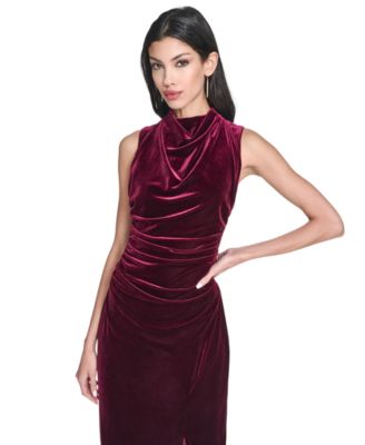 Women's Velvet Bodycon Midi Dress