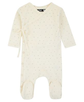 Kids Velour Dot Pattern Wrap Footie