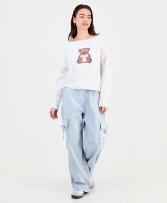 Juniors' Graphic Intarsia-Knit Sweater