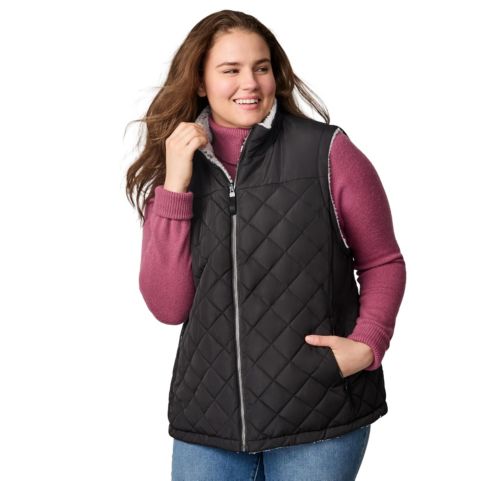 Женские жилеты Free Country Plus Size Expedition II Stratus Lite Reversible Vest
