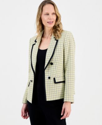 Kasper - Women's Tweed Faux-Double-Breasted Jacket