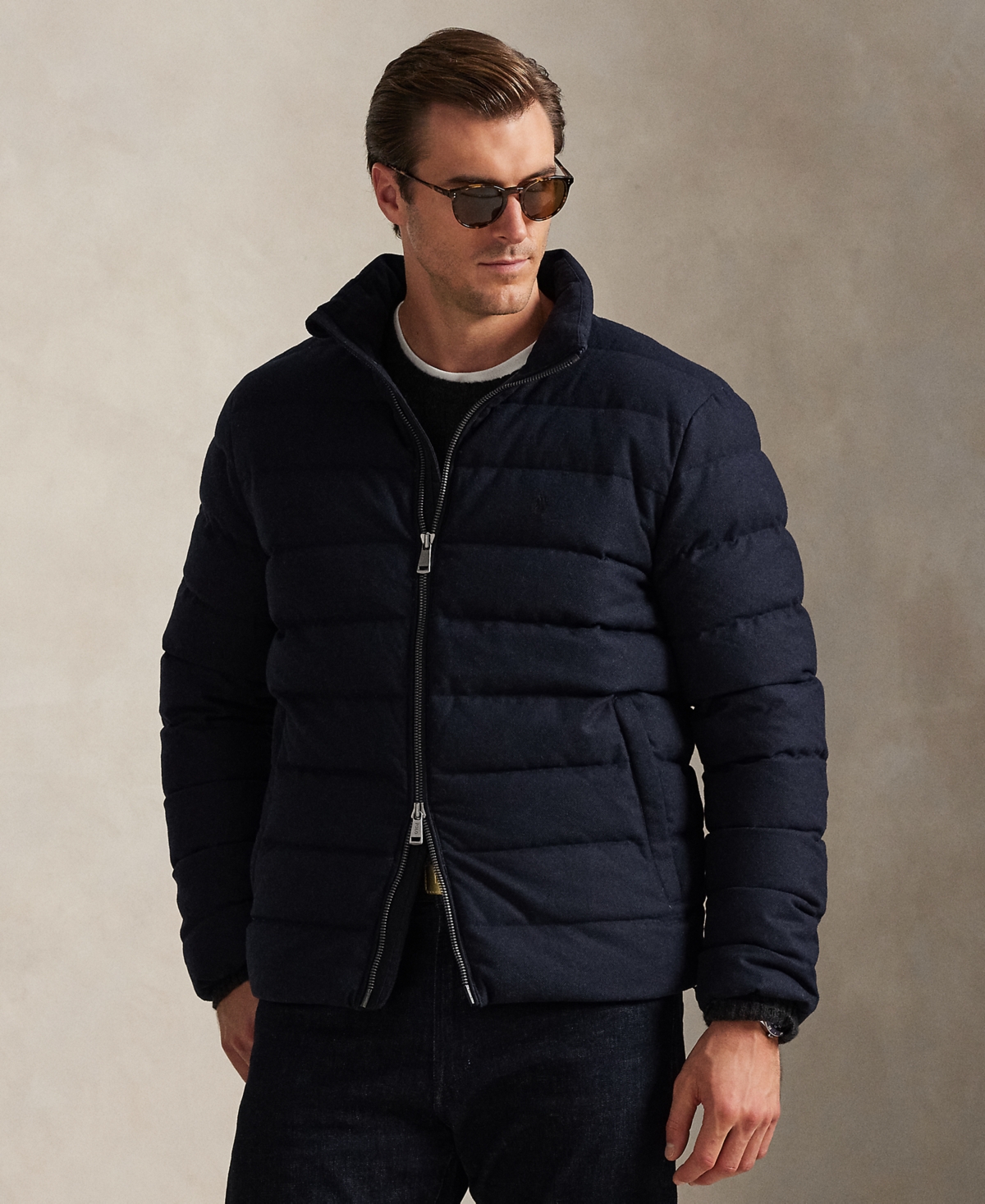Polo Ralph Lauren Men's Big & Tall Mock Neck Colden Herringbone Jacket