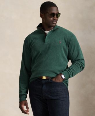 Men's Big & Tall Luxury Jersey Quarter-Zip Pullover