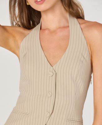 Women's Halter Vest Pleated Mini Dress