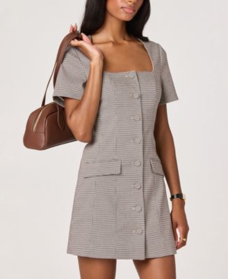 Women's Square Neck Button Up Dress