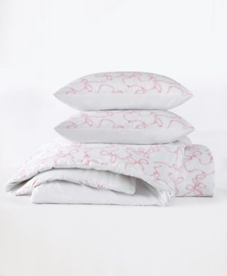 Printed Bow Whimsy 3-Pc. Comforter Set, Full/Queen