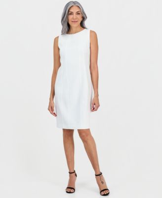 Kasper - Women's Round-Neck Sleeveless Crepe Sheath Dress