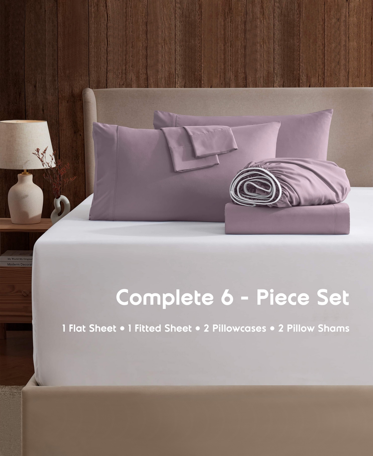 Nestl Extra Deep Pocket 6-pc. Sheet Set, California King In Purple