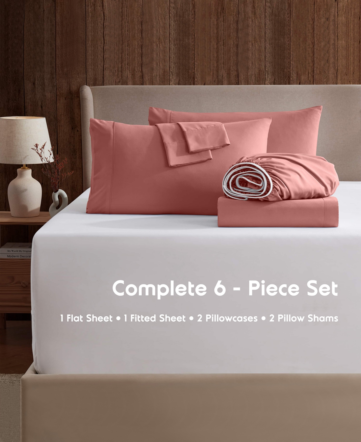 Nestl Extra Deep Pocket 6-pc. Sheet Set, California King In Pink