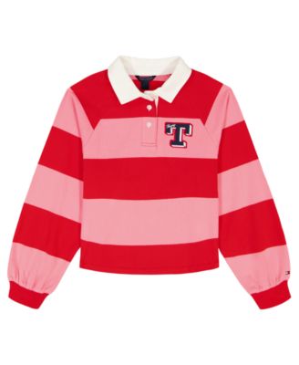 Tommy Hilfiger - Girls 2T-6X Striped Rugby Sweatshirt