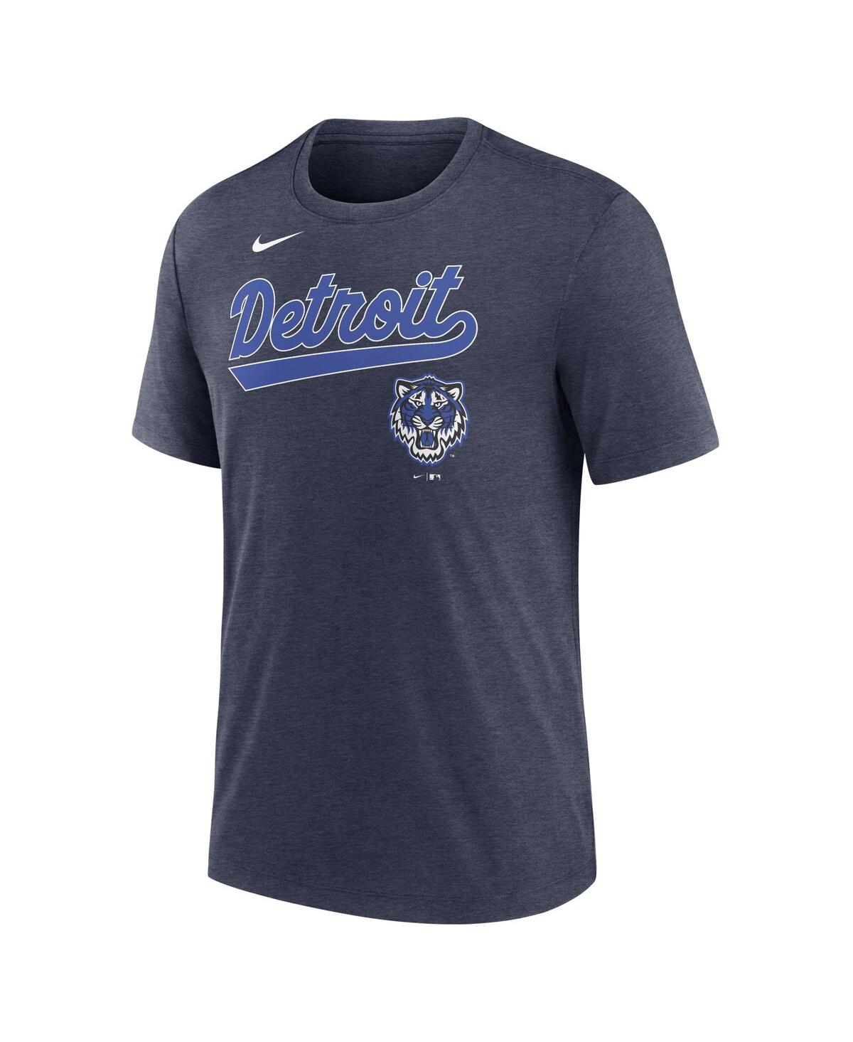 Nike Men's Heather Navy Detroit Tigers City Connect Tri-blend Dri-fit T-shirt In Blue