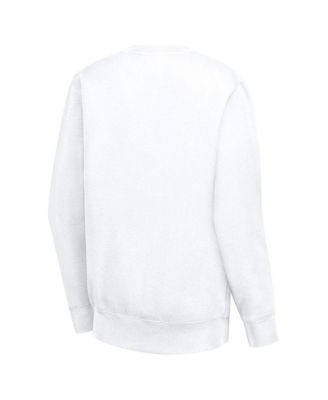 Women's White Cleveland Cavaliers Collage Team Graphic Fleece Pullover Sweatshirt