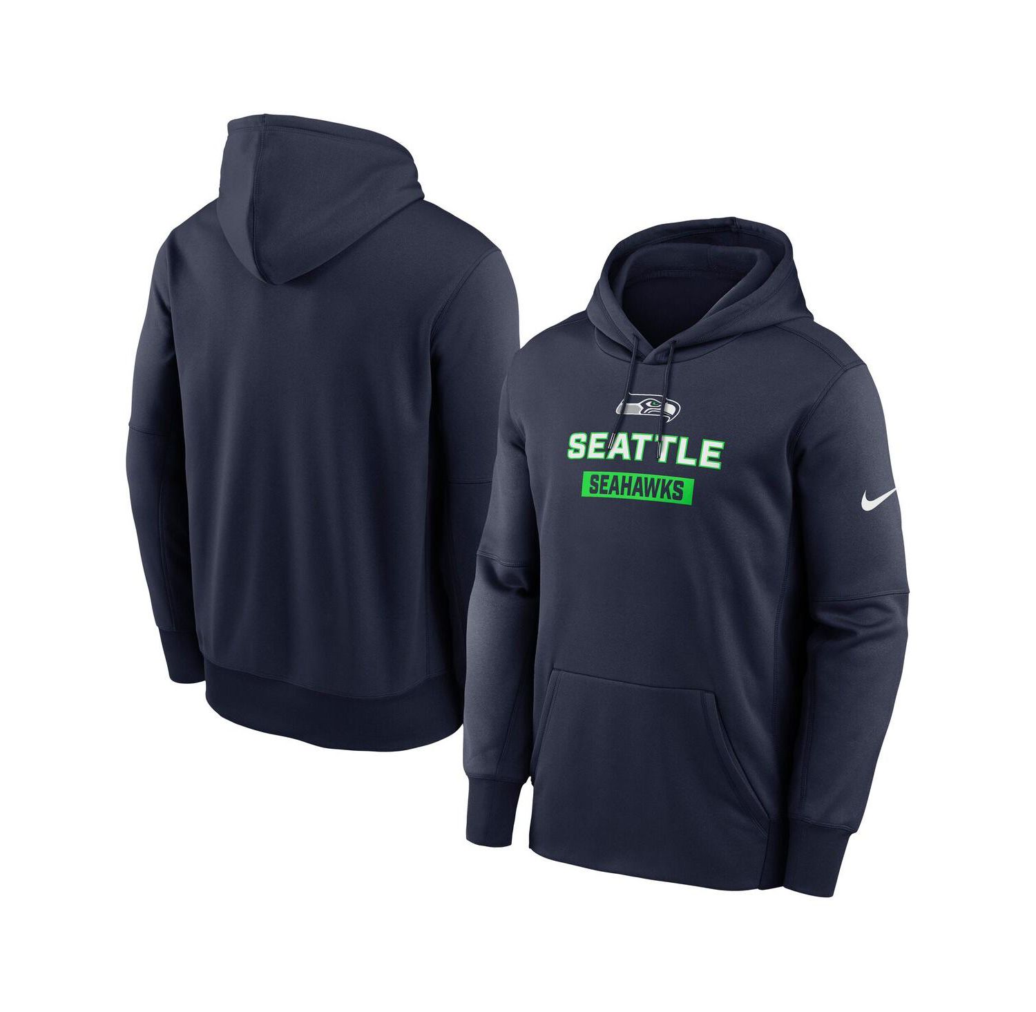 Men's College Navy Seattle Seahawks Toss Sweep Performance Pullover Hoodie