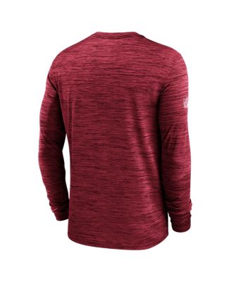 Men's Cardinal Arizona Cardinals Sideline Velocity Performance Long Sleeve T-Shirt