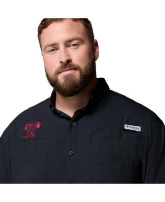 Men's Black Texas A&M Aggies Big Tall Tamiami Omni-Shade Button-Down Shirt