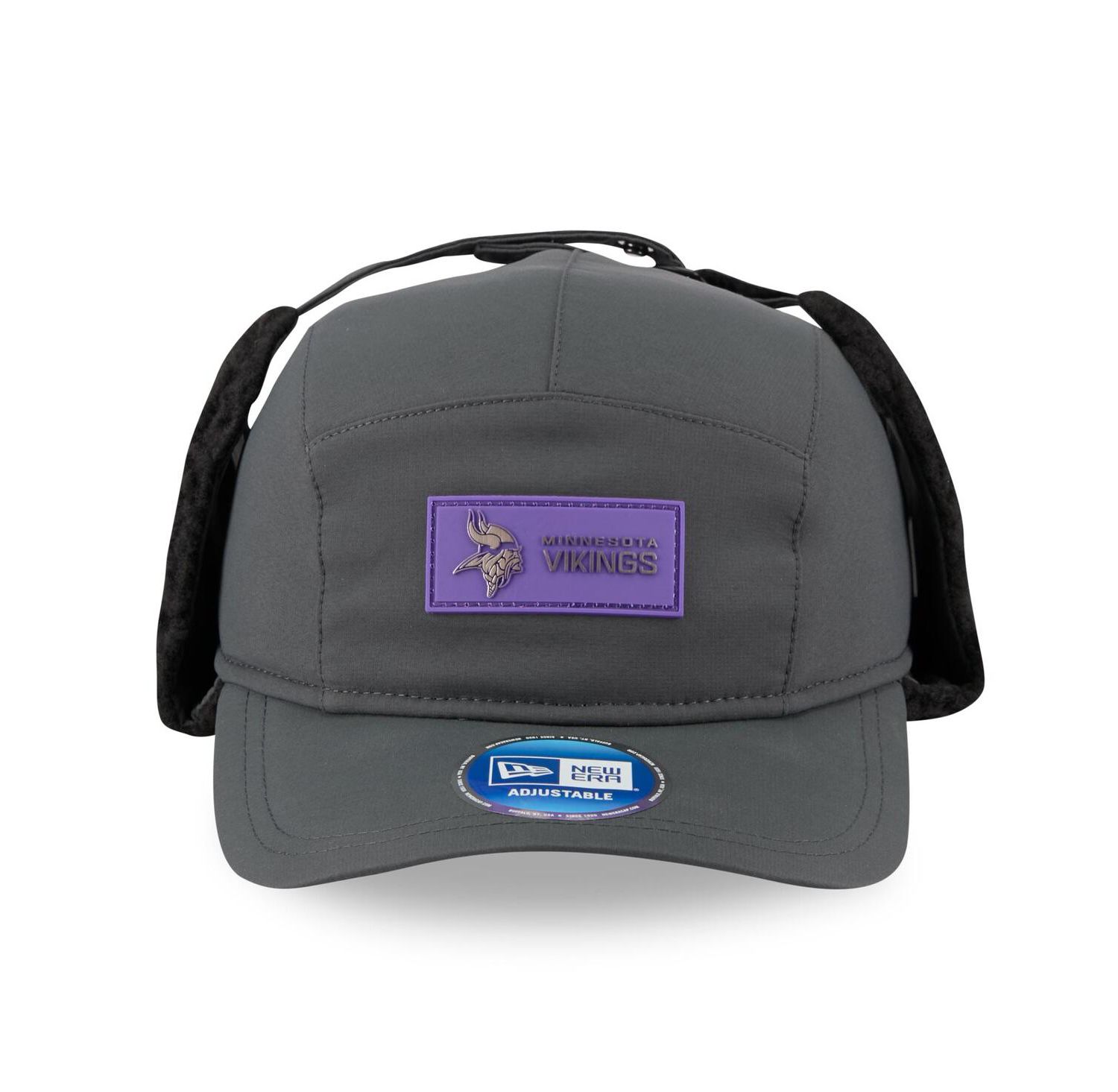 Men's Charcoal Minnesota Vikings 2025 Sideline Cold Weather Runner Dog Ear Adjustable Hat