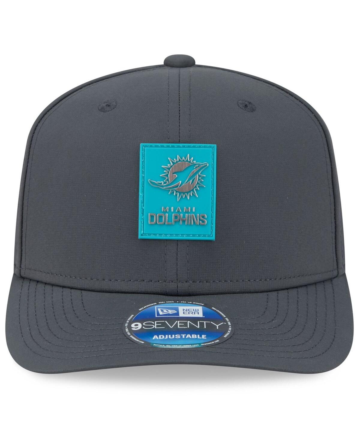 New Era Men's Charcoal Miami Dolphins 2025 Sideline Cold Weather 9seventy Adjustable Hat In Black