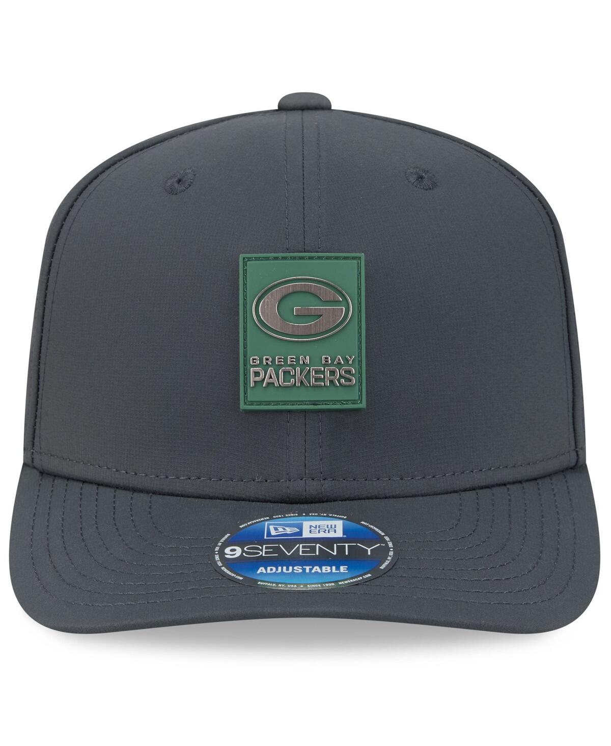 New Era Men's Charcoal Green Bay Packers 2025 Sideline Cold Weather 9seventy Adjustable Hat In Gray
