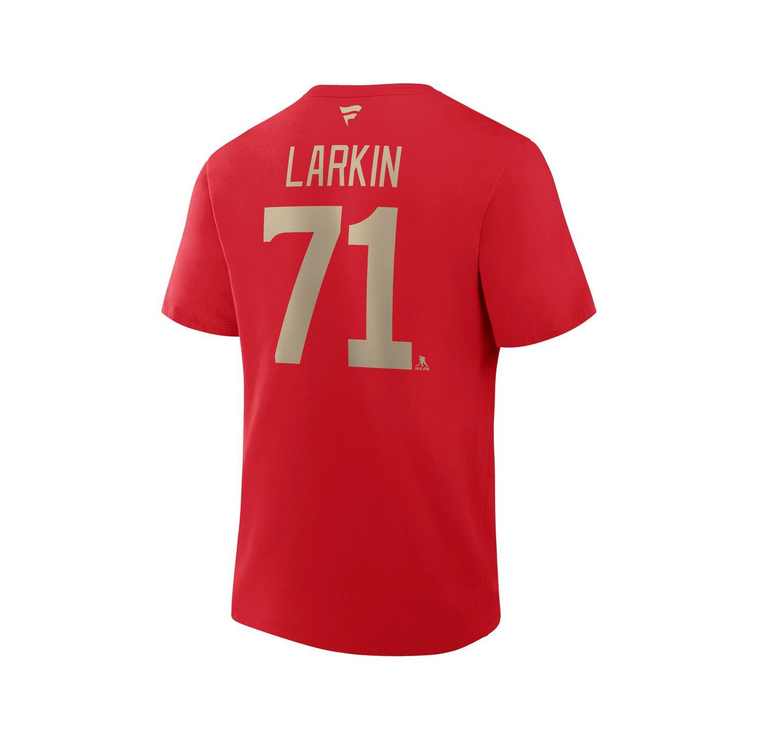 Men's Dylan Larkin Red Detroit Red Wings Captain's Patch Centennial Authentic Stack Name & Number T-Shirt